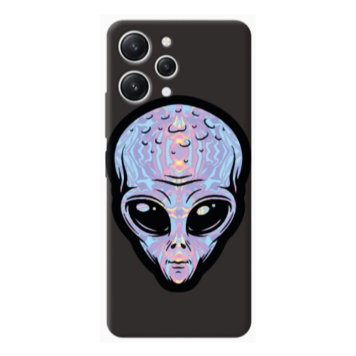 Xiaomi Redmi 12 Alien Black Colored Silicone TPU Θήκη