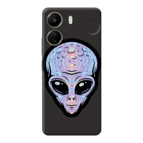 Xiaomi Redmi 13C Alien Black Colored Silicone TPU Θήκη