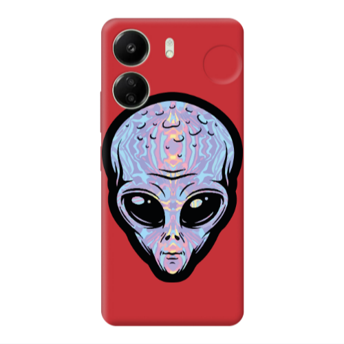 Xiaomi Redmi 13C Alien Red Colored Silicone TPU Θήκη