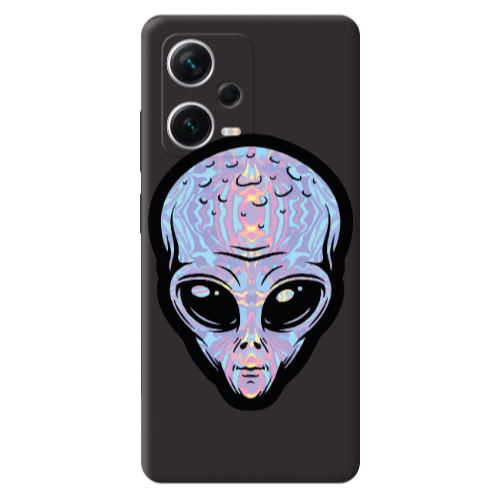 Xiaomi Poco X5 Alien Black Colored Silicone TPU Θήκη