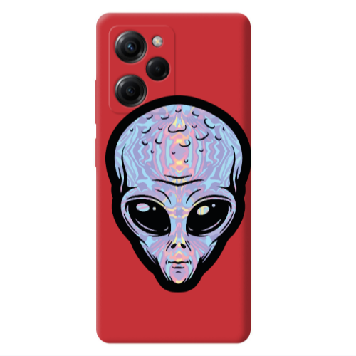 Xiaomi Poco X5 Pro Alien Red Colored Silicone TPU Θήκη