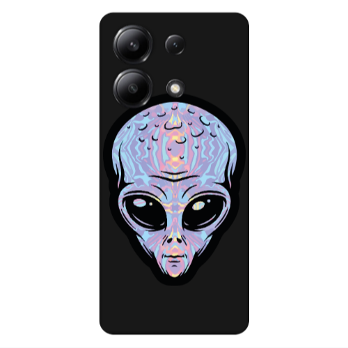 Xiaomi Redmi Note 13 4G Alien Black Colored Silicone TPU Θήκη