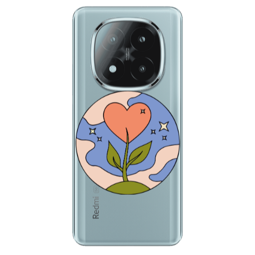 Xiaomi Redmi Note 14 Pro + 5g Hearted Flower Transparent Silicone TPU Θήκη
