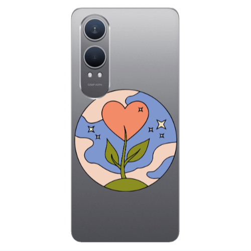 Oneplus Nord Ce 4 lite Hearted Flower Transparent Silicone TPU Θήκη