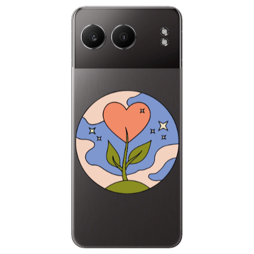 Oneplus Nord 4 Hearted Flower Transparent Silicone TPU Θήκη