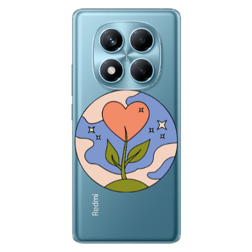 Xiaomi Redmi Note 14 Pro Hearted Flower Transparent Silicone TPU Θήκη