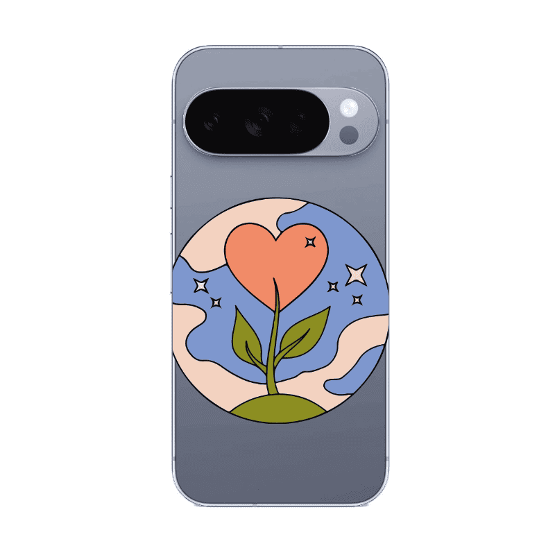 Google Pixel 10 Pro Hearted Flower Transparent Silicone TPU Θήκη