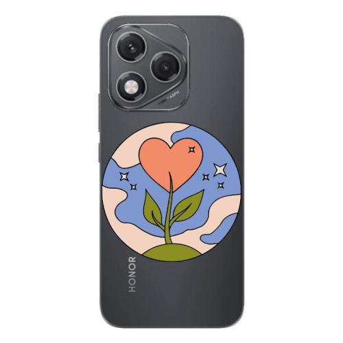 Honor 400 Lite Hearted Flower Transparent Silicone TPU Θήκη