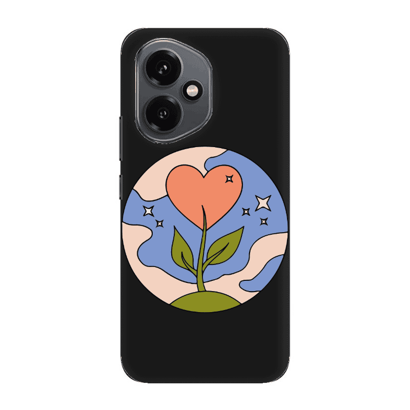 Honor Magic 400 Hearted Flower Black Colored Silicone TPU Θήκη
