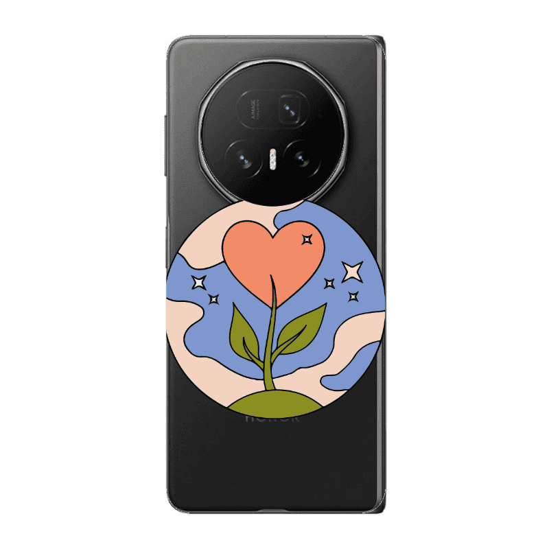 Honor Magic V5 Hearted Flower Transparent Silicone TPU Θήκη