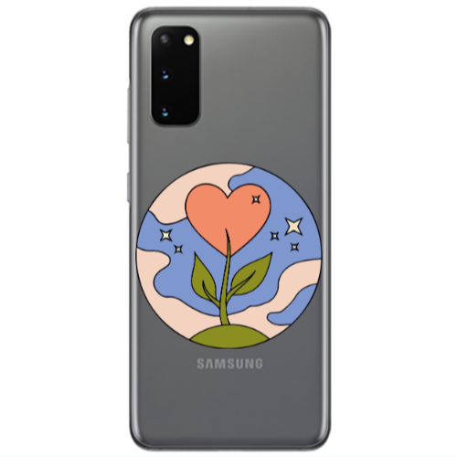 Samsung S20 Hearted Flower Transparent Silicone TPU Θήκη