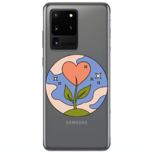 Samsung S20 Ultra Hearted Flower Transparent Silicone TPU Θήκη
