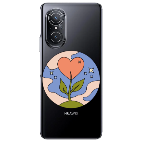 Huawei Nova 9 SE Hearted Flower Transparent Silicone TPU Θήκη