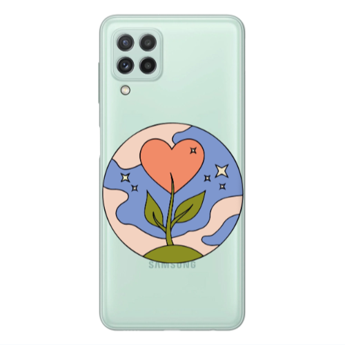 Samsung A22 4G Hearted Flower Transparent Silicone TPU Θήκη