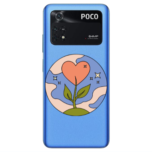 Xiaomi Poco M4 Pro 4G Hearted Flower Transparent Silicone TPU Θήκη