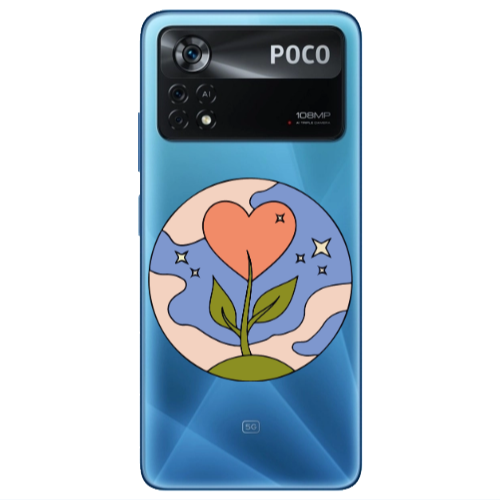 Xiaomi Poco X4 Pro Hearted Flower Transparent Silicone TPU Θήκη