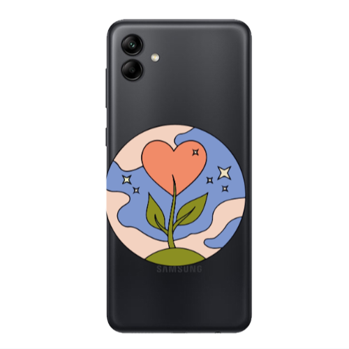 Samsung A04 Hearted Flower Transparent Silicone TPU Θήκη