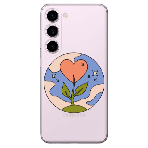 Samsung S23 Hearted Flower Transparent Silicone TPU Θήκη