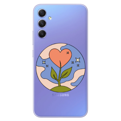Samsung A34 Hearted Flower Transparent Silicone TPU Θήκη