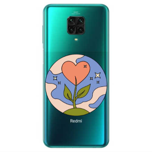 Xiaomi Redmi Note 9S Hearted Flower Transparent Silicone TPU Θήκη
