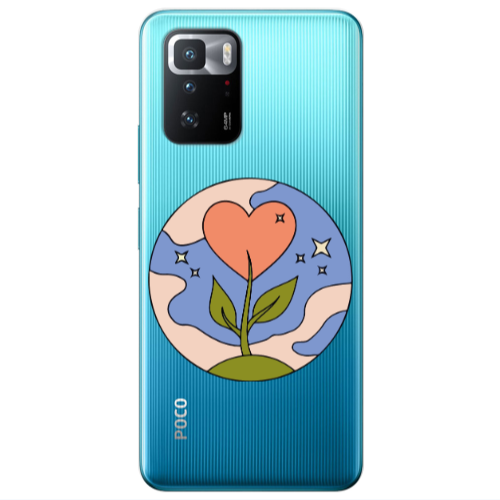 Xiaomi Poco X3 GT Hearted Flower Transparent Silicone TPU Θήκη