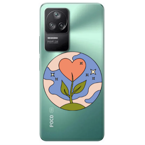 Xiaomi Poco F4 Hearted Flower Transparent Silicone TPU Θήκη