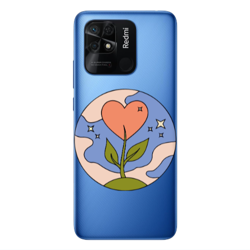 Xiaomi Poco C40 Hearted Flower Transparent Silicone TPU Θήκη