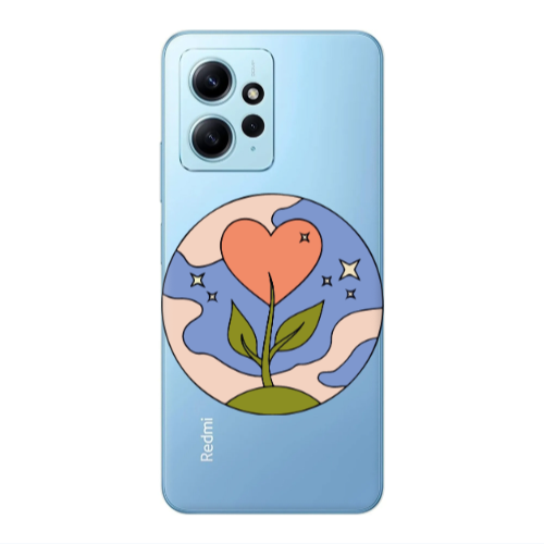 Xiaomi Redmi Note 12 4G Hearted Flower Transparent Silicone TPU Θήκη