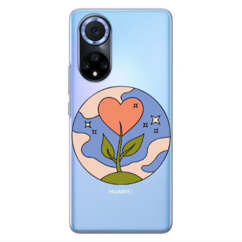 Huawei Nova 9 Hearted Flower Transparent Silicone TPU Θήκη