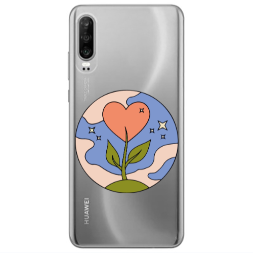 Huawei P30 Hearted Flower Transparent Silicone TPU Θήκη