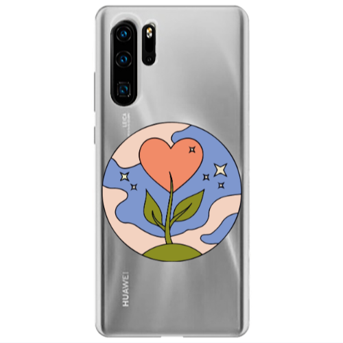 Huawei P30 Pro Hearted Flower Transparent Silicone TPU Θήκη