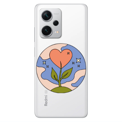 Xiaomi Redmi Note 12 5G Hearted Flower Transparent Silicone TPU Θήκη