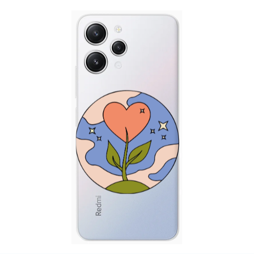 Xiaomi Redmi 12 Hearted Flower Transparent Silicone TPU Θήκη