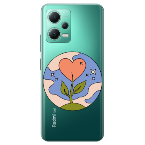 Xiaomi Redmi Note 12 Pro Plus 5G Hearted Flower Transparent Silicone TPU Θήκη