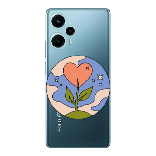 Xiaomi Poco F5 Hearted Flower Transparent Silicone TPU Θήκη
