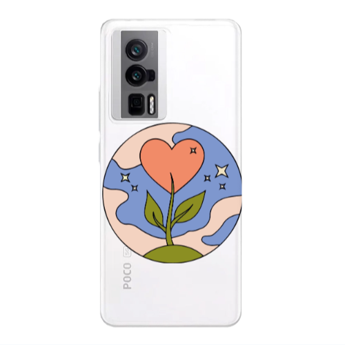 Xiaomi Poco F5 Pro Hearted Flower Transparent Silicone TPU Θήκη