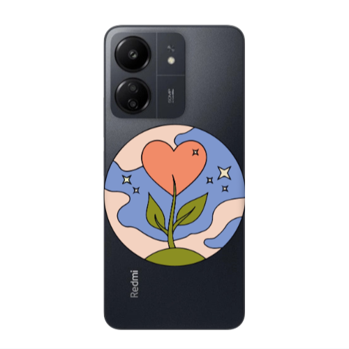 Xiaomi Redmi 13C Hearted Flower Transparent Silicone TPU Θήκη