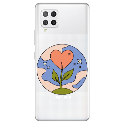 Samsung A42 5G Hearted Flower Transparent Silicone TPU Θήκη