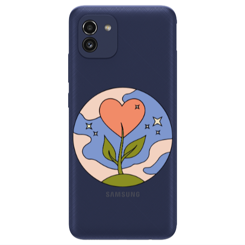 Samsung A03 Hearted Flower Transparent Silicone TPU Θήκη