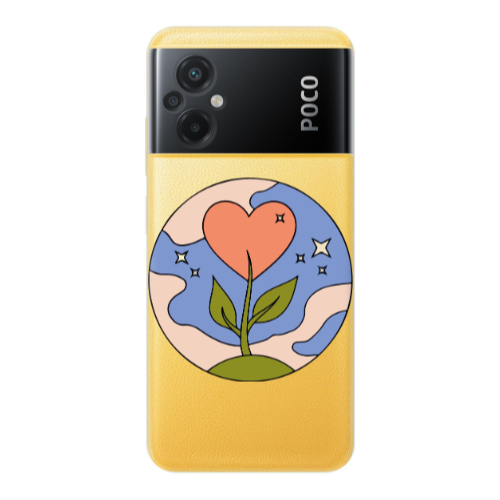 Xiaomi Poco M5 Hearted Flower Transparent Silicone TPU Θήκη