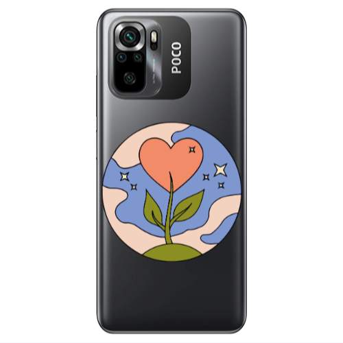Xiaomi Poco M5 s Hearted Flower Transparent Silicone TPU Θήκη