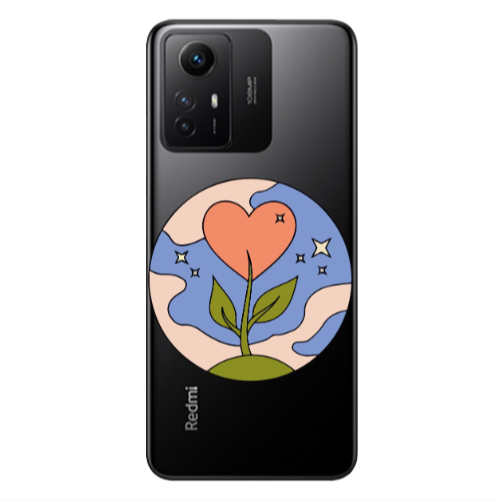 Xiaomi Redmi Note 12s Hearted Flower Transparent Silicone TPU Θήκη