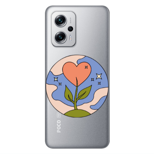 Xiaomi Poco X4 GT Hearted Flower Transparent Silicone TPU Θήκη