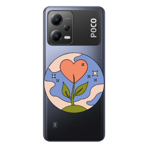 Xiaomi Poco X5 Hearted Flower Transparent Silicone TPU Θήκη