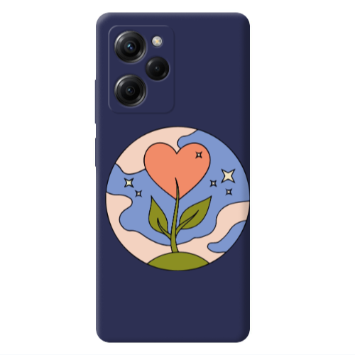 Xiaomi Poco X5 Pro Hearted Flower Dark blue Colored Silicone TPU Θήκη
