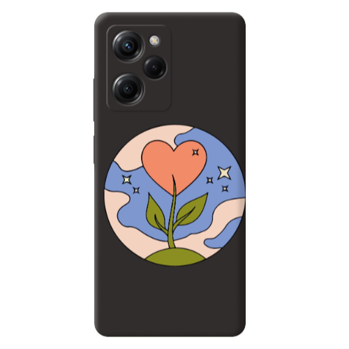 Xiaomi Poco X5 Pro Hearted Flower Black Colored Silicone TPU Θήκη