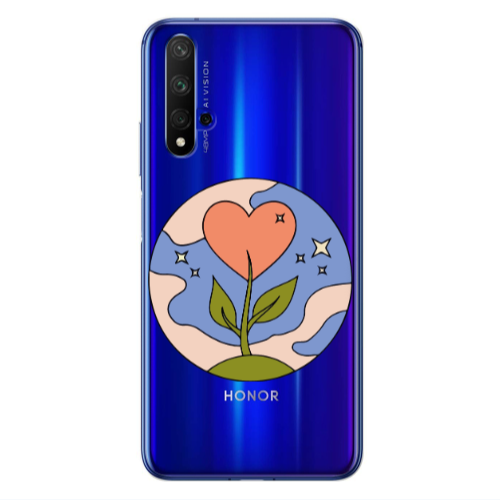 Huawei Nova 5 T Hearted Flower Transparent Silicone TPU Θήκη