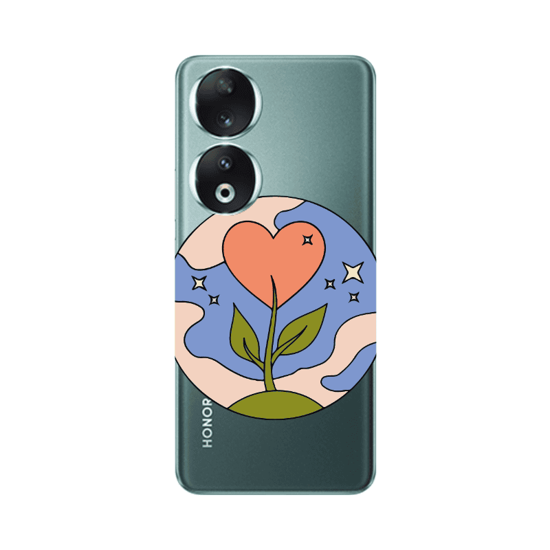 Honor 90 5G Hearted Flower Transparent Silicone TPU Θήκη