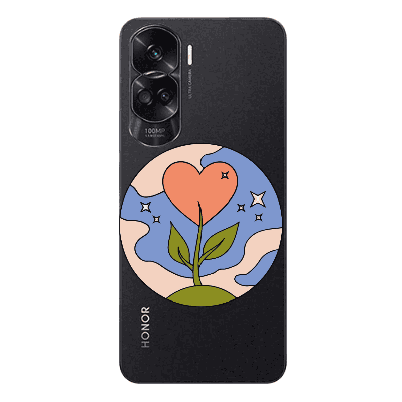 Honor 90 Lite 5G Hearted Flower Transparent Silicone TPU Θήκη