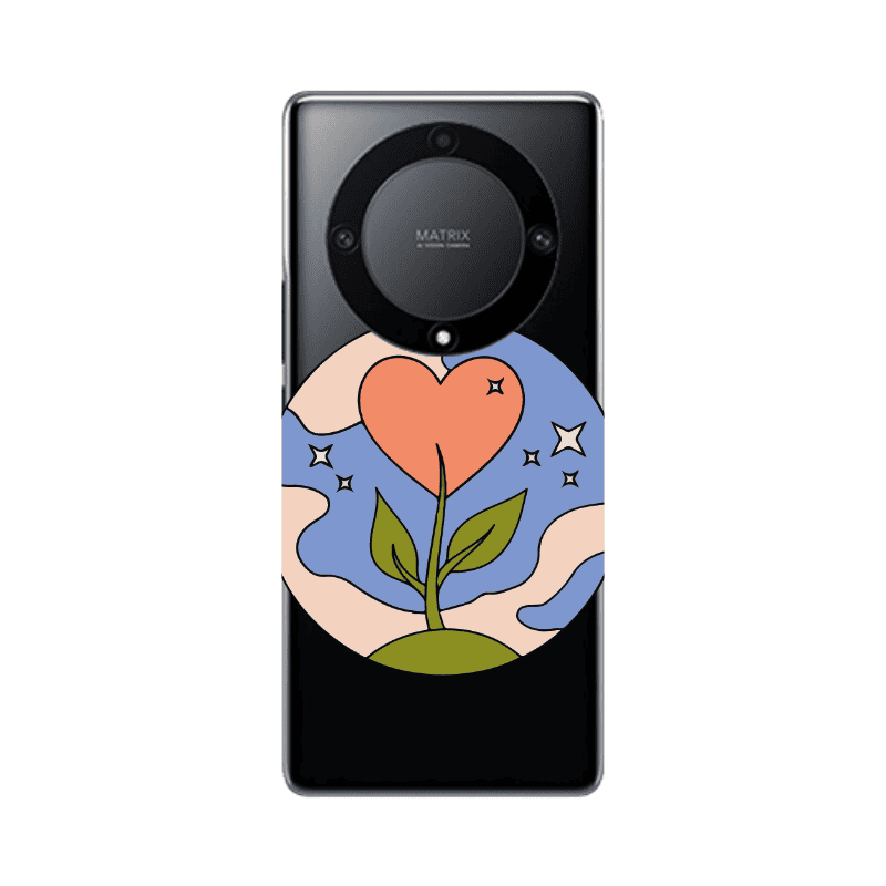 Honor Magic5 Lite 5G Hearted Flower Transparent Silicone TPU Θήκη